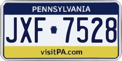 PA license plate JXF7528