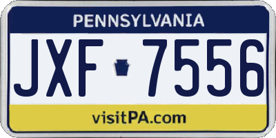 PA license plate JXF7556