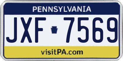 PA license plate JXF7569