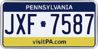 PA license plate JXF7587