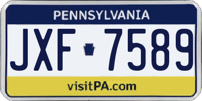 PA license plate JXF7589