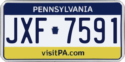 PA license plate JXF7591