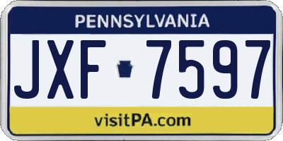 PA license plate JXF7597