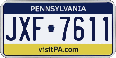 PA license plate JXF7611