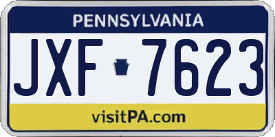 PA license plate JXF7623