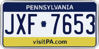 PA license plate JXF7653