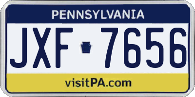 PA license plate JXF7656