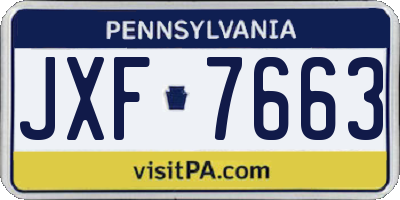 PA license plate JXF7663