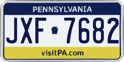 PA license plate JXF7682