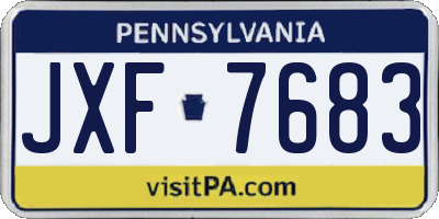 PA license plate JXF7683