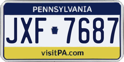 PA license plate JXF7687
