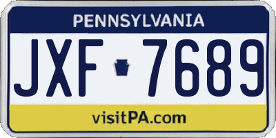 PA license plate JXF7689