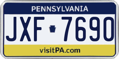 PA license plate JXF7690