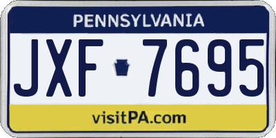 PA license plate JXF7695