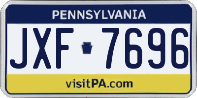 PA license plate JXF7696