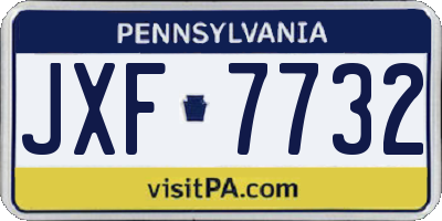 PA license plate JXF7732