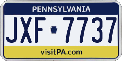 PA license plate JXF7737