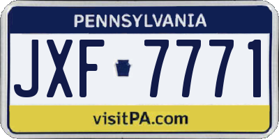 PA license plate JXF7771