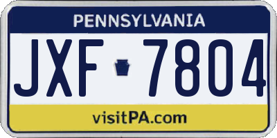 PA license plate JXF7804
