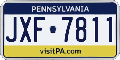 PA license plate JXF7811