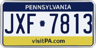 PA license plate JXF7813