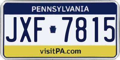 PA license plate JXF7815