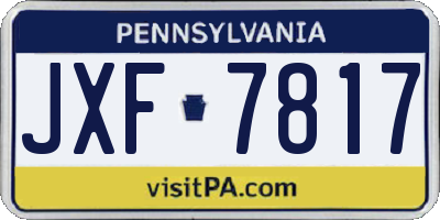 PA license plate JXF7817