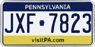 PA license plate JXF7823