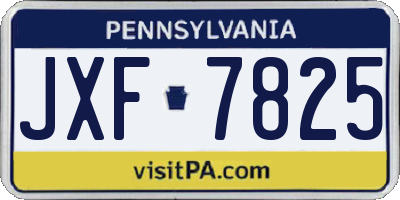 PA license plate JXF7825