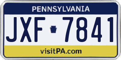 PA license plate JXF7841
