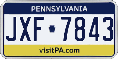 PA license plate JXF7843