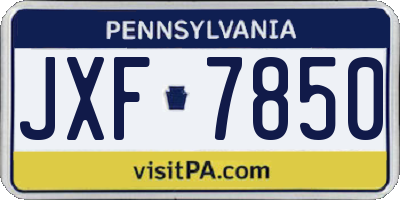 PA license plate JXF7850