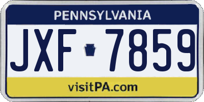 PA license plate JXF7859