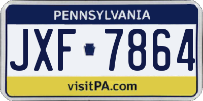 PA license plate JXF7864