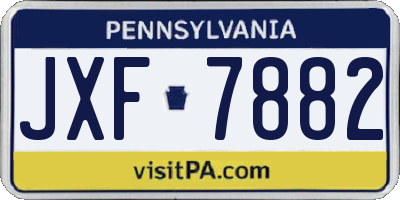 PA license plate JXF7882