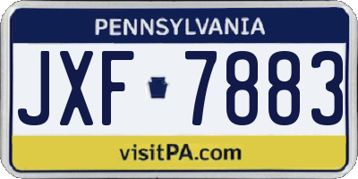 PA license plate JXF7883