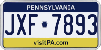 PA license plate JXF7893