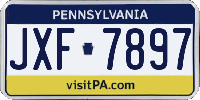 PA license plate JXF7897