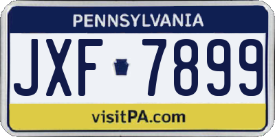 PA license plate JXF7899