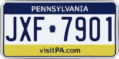 PA license plate JXF7901