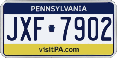 PA license plate JXF7902