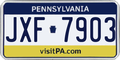 PA license plate JXF7903