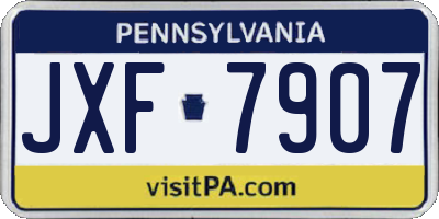 PA license plate JXF7907