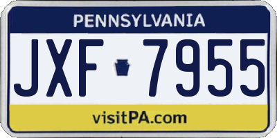 PA license plate JXF7955