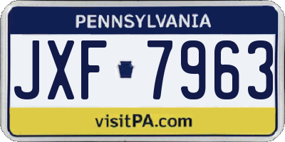 PA license plate JXF7963