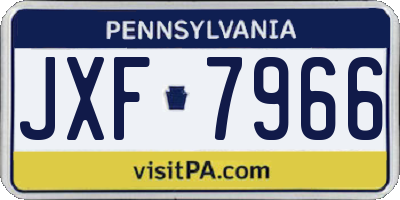 PA license plate JXF7966