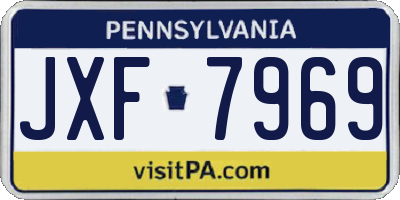 PA license plate JXF7969