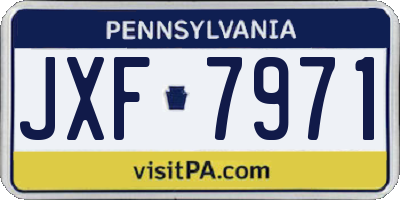 PA license plate JXF7971