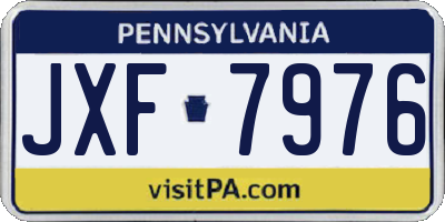 PA license plate JXF7976