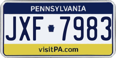 PA license plate JXF7983